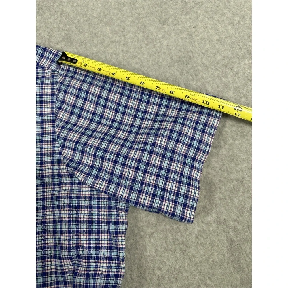 Ralph Lauren Men's 2XB Blue‎ Plaid Short Sleeve Button Down Pocket Shirt Casual